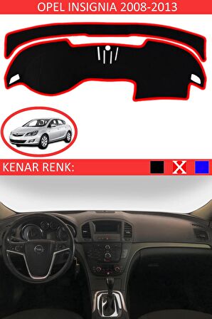 Opel Vectra C 2002-2008 İçin Uygun Torpido Koruma Halısı Siyah Kenar Renk Kırmızı