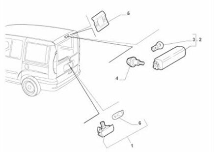 Opar 46814089 Arka Plaka Lambası Doblo I-II-Fiorino-Bipper-Nemo İki Kapı Duylu Ampullu 46814089