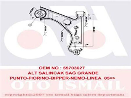 Opar 51895366E Salıncak Sağ Komple Corsa D 07-14 Corsa E 15-Adam 13-Grande Punto Fiorino Bipper Nemo Linea 05- 50511650