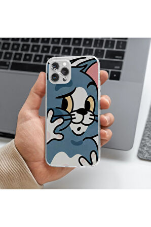 Oppo A96 4G Uyumlu Tom Tasarımlı Premium Şeffaf Telefon Kılıfı