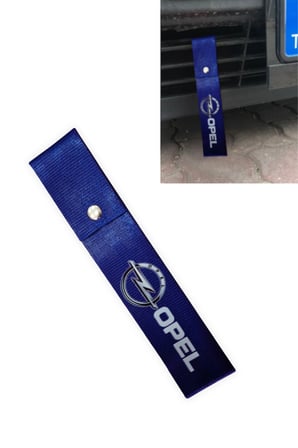 Opel Uyumlu Çıt Çıtlı Mavi Tampon Dili Çeki İpi | Spor Görünümlü Oto Tampon Sticker & Arma Aksesuar