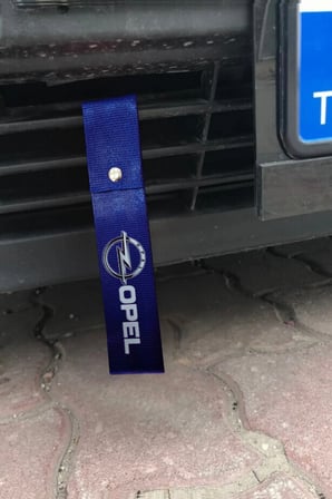 Opel Uyumlu Çıt Çıtlı Mavi Tampon Dili Çeki İpi | Spor Görünümlü Oto Tampon Sticker & Arma Aksesuar