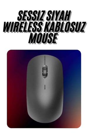 Optik Kablosuz Mouse 1600 DPI USB Alıcılı Ergonomik Siyah Fare - Ofis Ve Oyun Için BX-315963