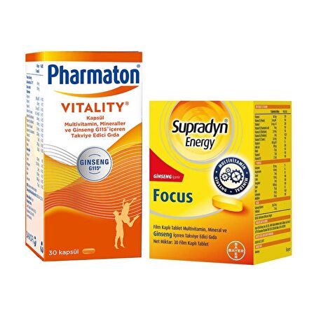 Pharmaton Vitality 30 Kapsül + Energy Focus 30 Tablet