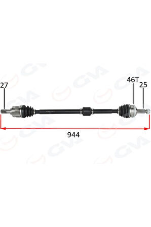 KOMPLE AKS ÖN SAG HYUNDAI I30 FD 1.4i AT/MT ABSLI 07-11 GVA 4491024 495002L000-495002L010