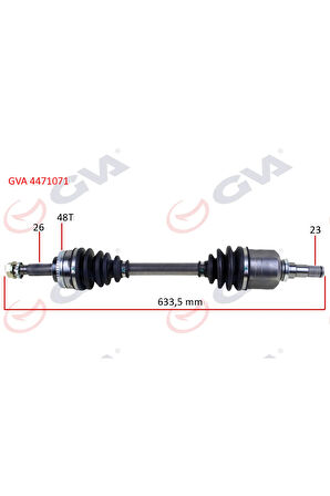 Komple Aks Sol Corolla E12 1.4 Vvt-ı 02-07 Abs Li 48diş 633mm