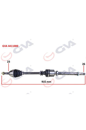 KOMPLE AKS SAĞ MEGANE II 1.4/1.6 16V-1.5 DCİ 02-08 915mm