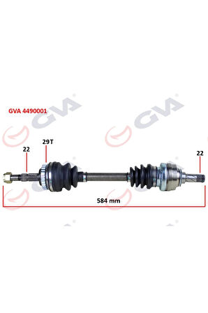 Komple Aks Sol Astra F-vectra A 1.4i-1.6 16v 92-98 Abs Lı 29 Diş 584mm