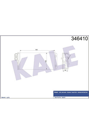 Kalorifer Radyatörü Master Iı 2.5d-2.8dtı 98-01 Opel Movano 1.9dtı-2.2dtı 00