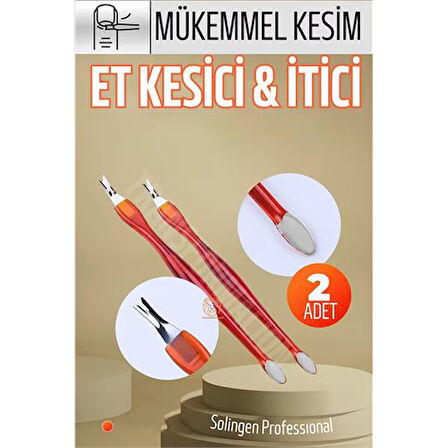 Ergonomik Tırnak Et Kesici Et İtici 2 Adet Solingen
