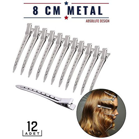 Saç Klipsi Metal Toka 12 Adet