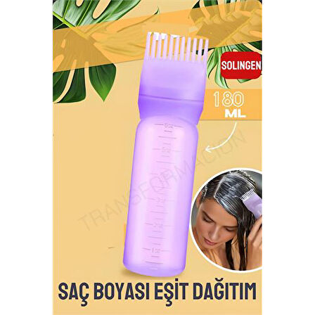 Saç Boyası Eşit Dağıtım Şişesi Doldurulabilir Taraklı Aplikatör