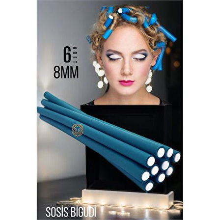 8 mm Sosis Latex Bigudi 6'lı Paket