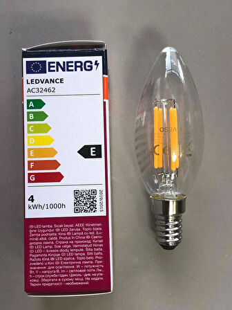 OSRAM RUSTİK LED LAMBA E14 4W=40W 470 LÜMEN 2700K SARI