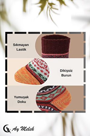 Kadın Erkek (5 çift) Termal Etkili Kışlık Dikişsiz Yün Çorap (PARFÜM YIKAMALI)