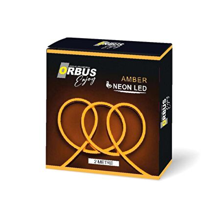 ORBUS Neon Şerit Led AMBER 2 Metre USB'li