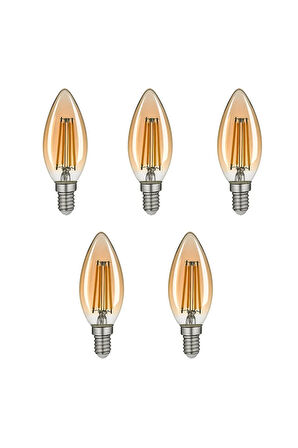 BA3 4W E14 Amber LED Ampul 300lm 2400K  5Lİ