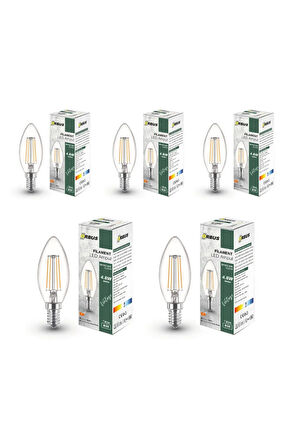 BCB3 4W E14 Led Ampul Clear Beyaz Işık 400lm  5Lİ