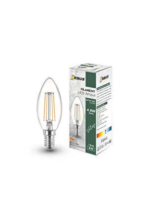 BCB3 4W E14 Led Ampul Clear Beyaz Işık 400lm  5Lİ