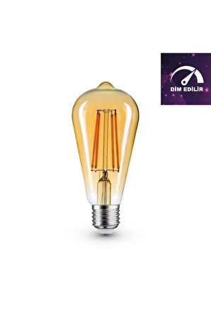 7W E27 Filament LED Ampul - Dim Edilebilir - DST58 10LU