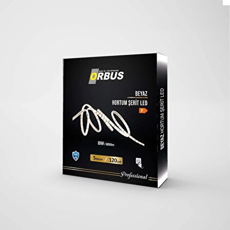 Orbus Beyaz Hortum Şerit Led 8W - 5 Metre