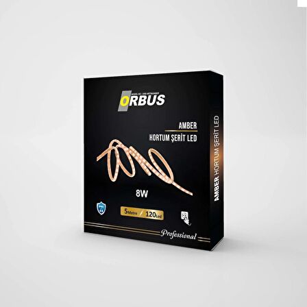 Orbus Amber Hortum Şerit Led 8W - 5 Metre