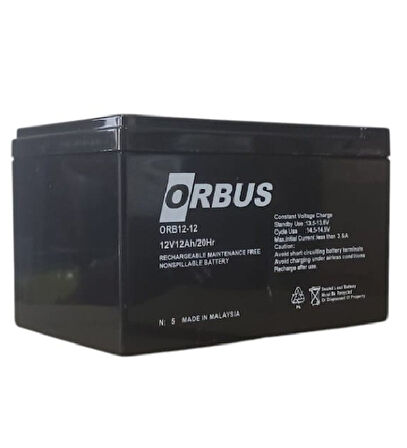 ORBUS 4'LÜ PAKET 12Volt 12 AMPER AGM AKÜ EBATLAR: 150x97x95mm