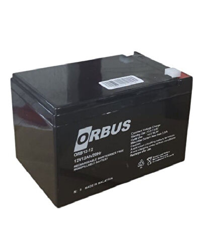 ORBUS 4'LÜ PAKET 12Volt 12 AMPER AGM AKÜ EBATLAR: 150x97x95mm