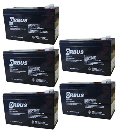 ORBUS 12V 7,2 Ah AMPER AGM JEL ORBUS AKÜ  5 li paket