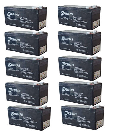 ORBUS 12V 7Ah AMPER AGM JEL ORBUS AKÜ  10'LU Paket