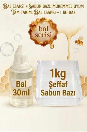 Bal Esanslı 1 KG Şeffaf Sabun Bazı Seti Doğal El Yapımı Sabun Üretim Hobi Kiti 2’li
