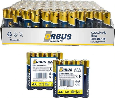 Orbus LR03 AAA 1.5V Alkalin İnce Kalem Pil - 1 Adet