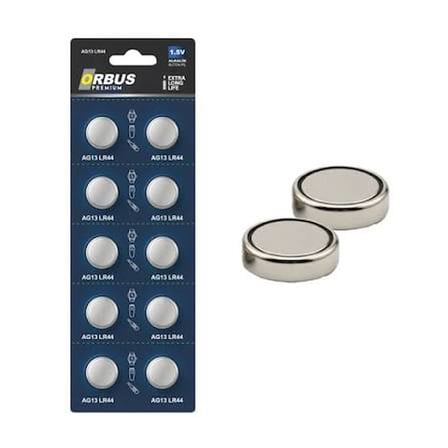 Orbus AG13 LR44 1.5V Alkalin Düğme Pil - 1 Paket (10 Pil)