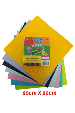 Origami Kağıdı, 100 Adet Çift Taraflı Karışık Renkli Origami - 100 Adetli 20 cm X 20 cm Set