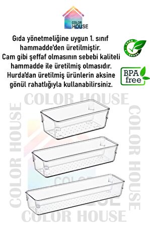 6 adet Organizer Seti Modüler Düzenleyici 2 Kepçelik 4 Kaşıklık Boyutu Set