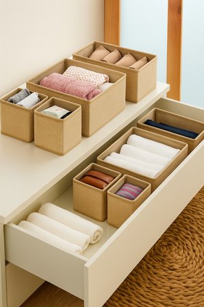 8'li Jüt Çekmece Içi Organizer Seti
