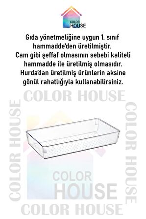 4 Adet Kepçelik Organizer Şeffaf Çekmece İçi Düzenleyici  ( 30,8 cm * 15,4 cm x4 Adet )