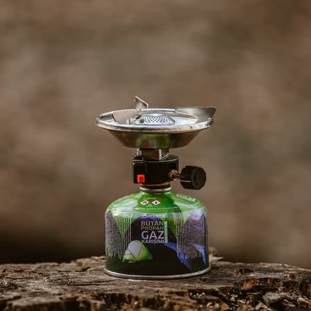 Orcamp CK-193 Siboplu Çakmaklı Kamp Ocak Rüzgarlıklı 230 Gram Tüplü Set