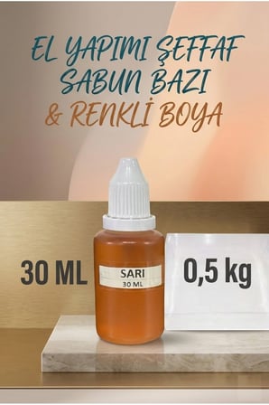 Şeffaf Sabun Bazı 500 gr + Sarı Sabun Boyası 30 ml El Yapımı Sabun Yapım Seti Hobi Set