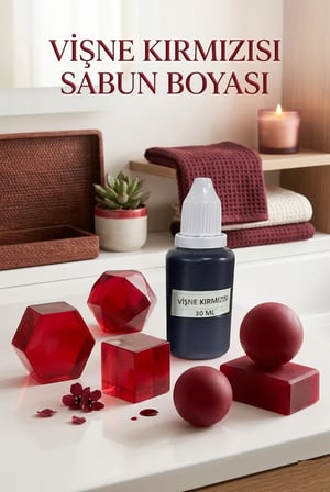 5 KG Opak + 5 KG Şeffaf Sabun Bazı ve Vişne kırmızısı Sabun Boyası Seti – Hobi ve El Yapımı Sabun Seti