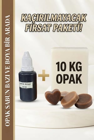 Organik Hekim 10 Kg Opak Sabun Bazı ve 30 ML Kahve Rengi Sabun Boyası Seti
