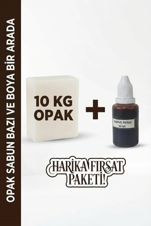 Organik Hekim 10 Kg Opak Sabun Bazı ve 30 ML Kahve Rengi Sabun Boyası Seti