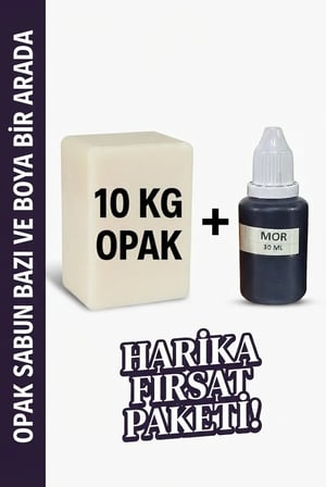 Organik Hekim Sabun Bazı Ve Boya Seti 10 Kg Opak Sabun Bazı 30 Ml Mor Sabun Boyası
