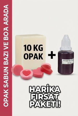 Organik Hekim Opak Sabun Bazı 10 KG ve Pembe Kırmızı Sabun Boyası 30 ML