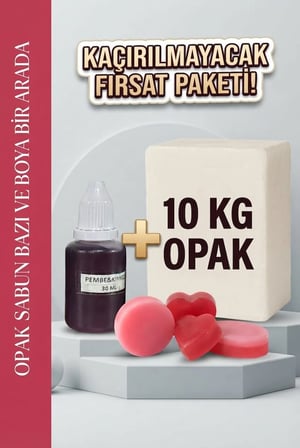Organik Hekim Opak Sabun Bazı 10 KG ve Pembe Kırmızı Sabun Boyası 30 ML