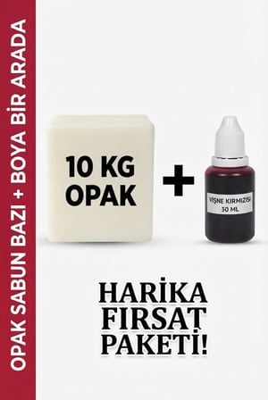 Organik Hekim Sabun Seti Opak Sabun Bazı 10 Kg Ve 30 ml Vişne Kırmızısı Boya