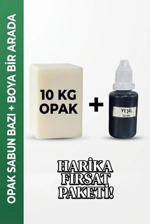 Organik Hekim 10 KG Opak Sabun Bazı ve 30 ML Yeşil Sabun Boyası Hobi Seti