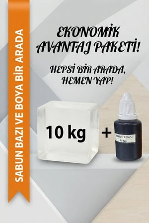 Organik Hekim Şeffaf Sabun Bazı Ve Kahve Rengi Sabun Boyası - 10 Kg Ve 30 Ml