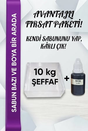 Organik Hekim 10 Kg Şeffaf Sabun Bazı ve 30 ML Mor Sabun Boyası