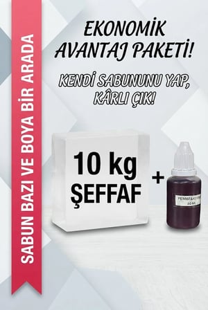 Organik Hekim 10 Kg Şeffaf Sabun Bazı ve 30 Ml Pembe Kırmızı Sabun Boyası Seti